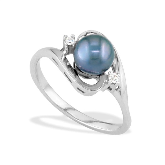 Pearl Factory Jewelry - Pearl Factory Blue Akoya Pearl Ring